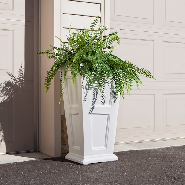 Fairfield Tall Planter - White